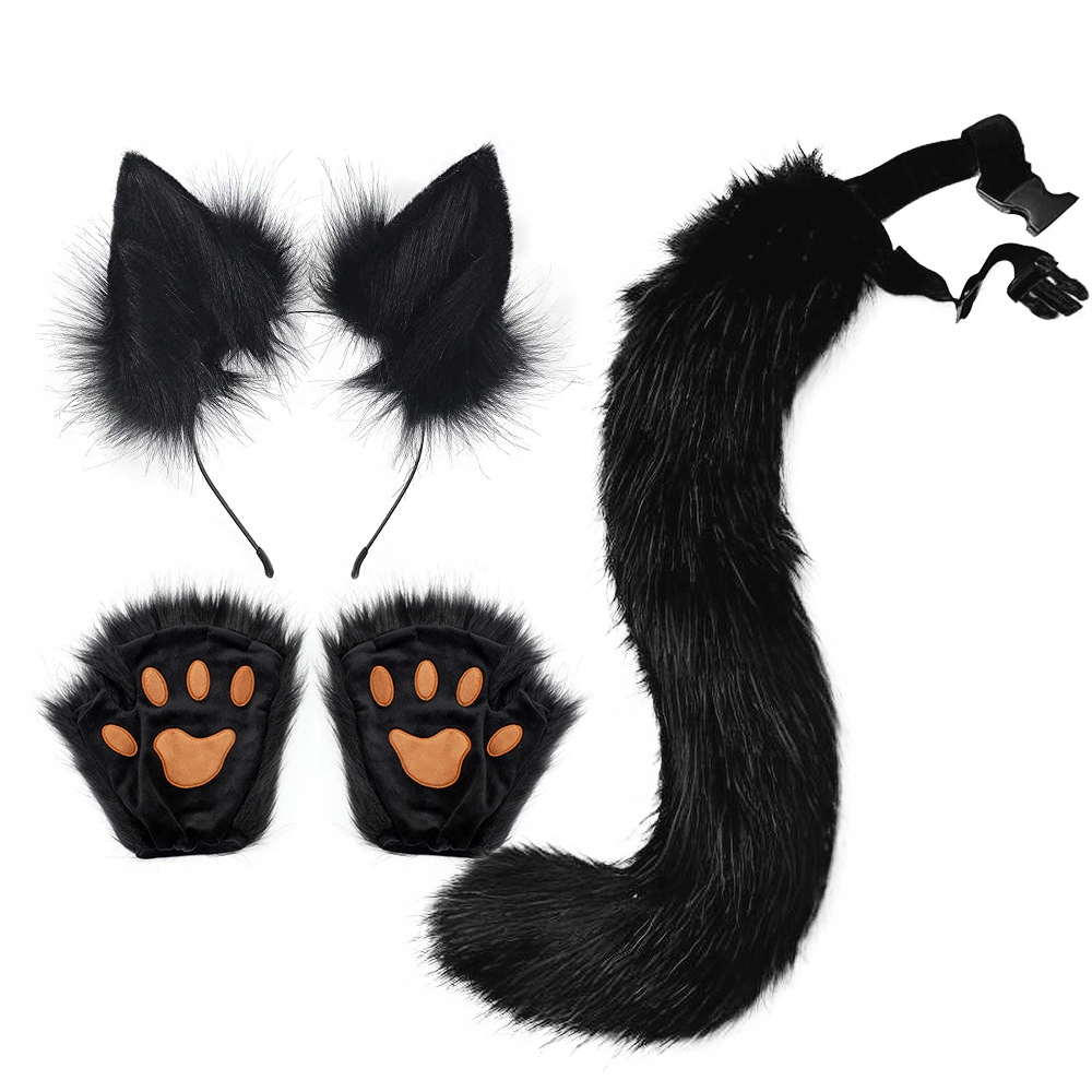 1 SET CAT TAIL WOLF TAIL A EARS WOLF je to a to
