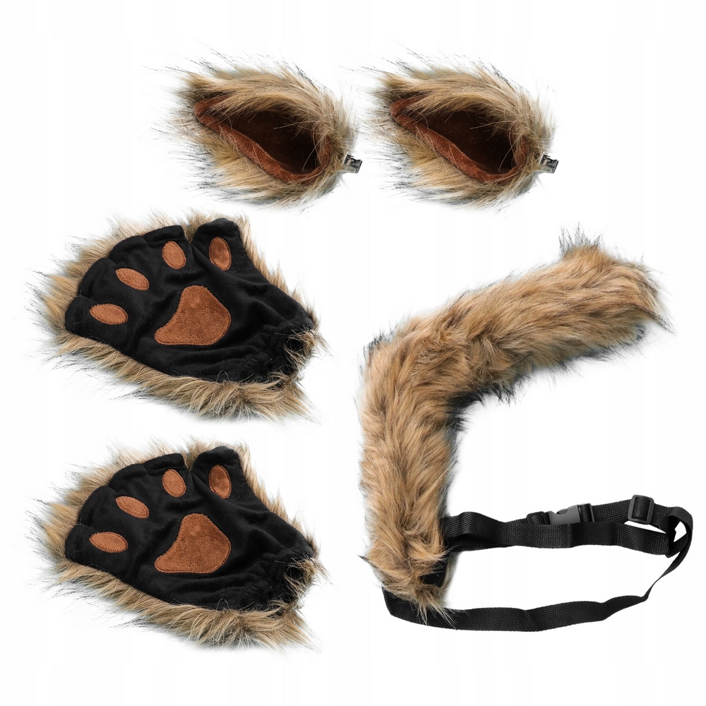 1 Set Cat Tail Barrette mačacie labky do uší