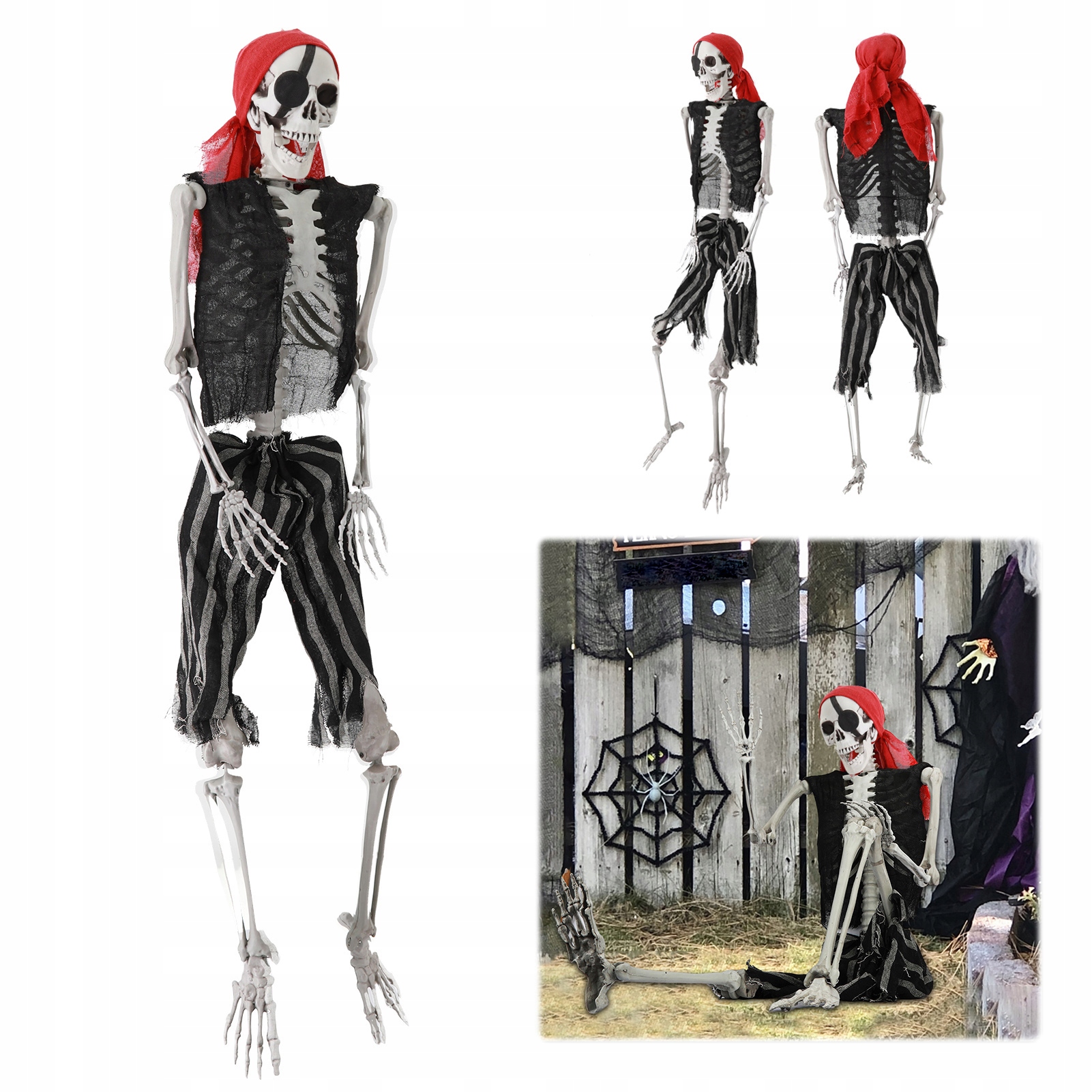 Halloweenska dekorácia s pohyblivými kĺbmi 165 cm simulácie pirátskeho štýlu