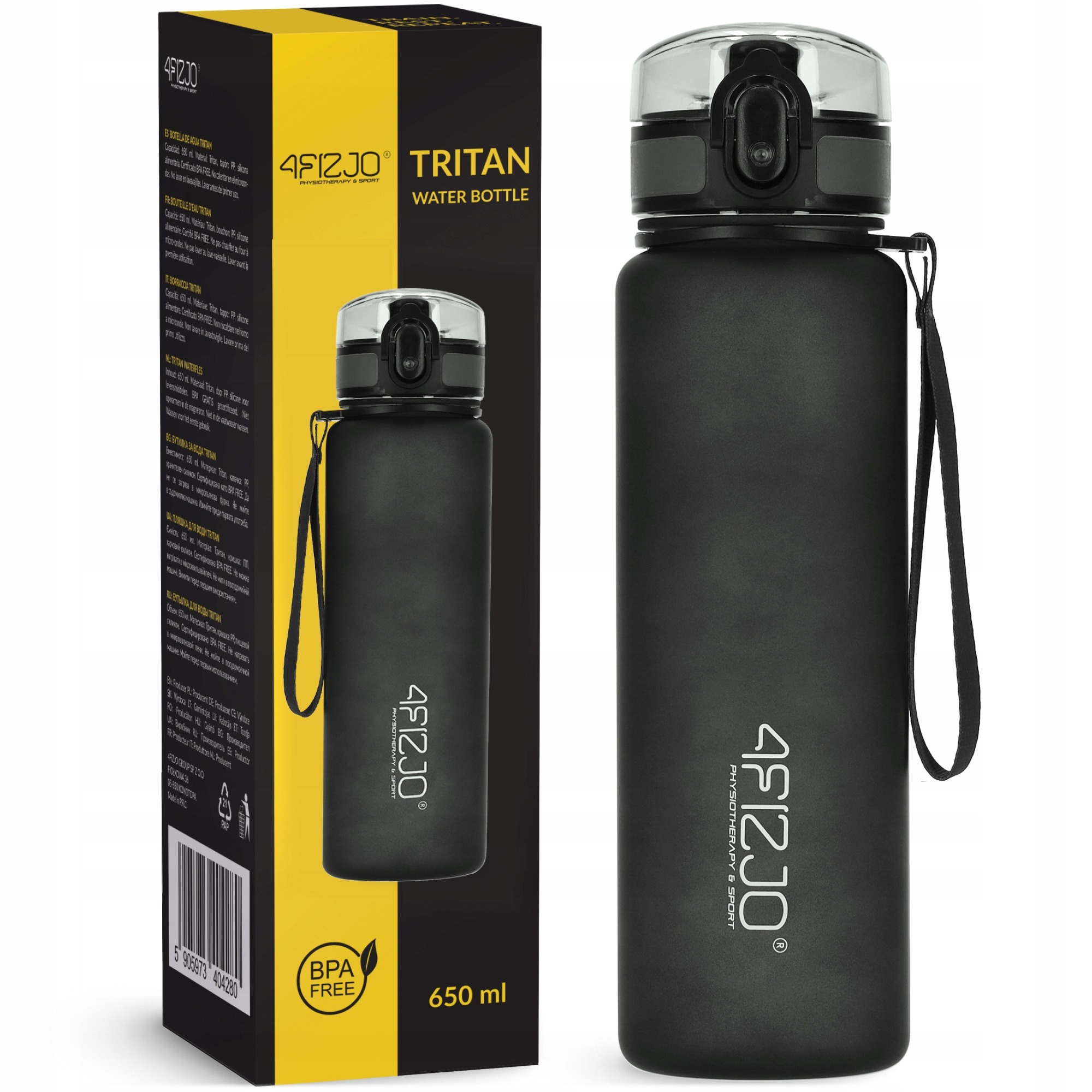 Tritanová športová fľaša na vodu s odmerným objemom 650 ml