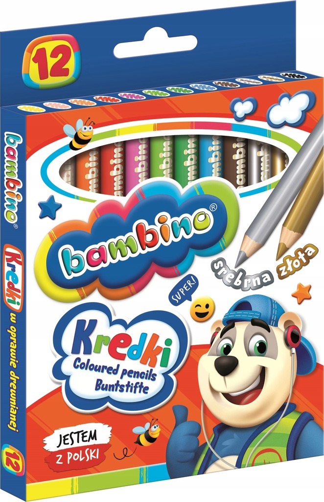 Detské pastelky Bambino THICK, 12 farieb