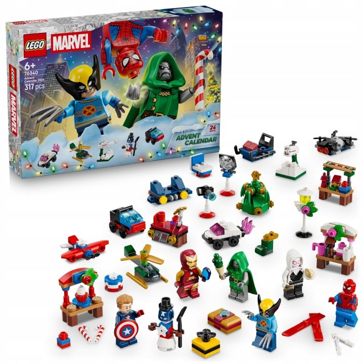 LEGO Marvel 76340 adventný kalendár 2026, 317 dielikov