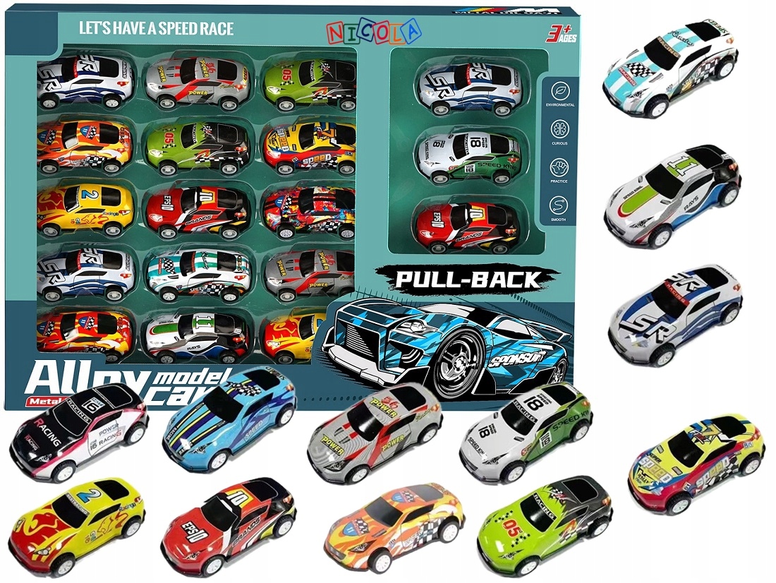 LEGO súprava - 18 ks kovovým vozidlám resoraraki auto 4833