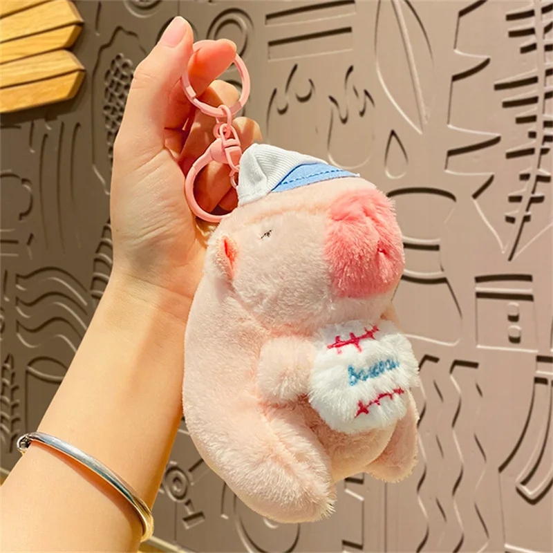 1ks Cartoon Capybara Prívesok Plyšová hračka Taška pre bábiky Závesný Ornament Roztomilý Kapi