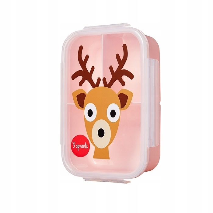 Detský desiatový box, fľaša - 3 klíčky obedové box Bento Deer Pink