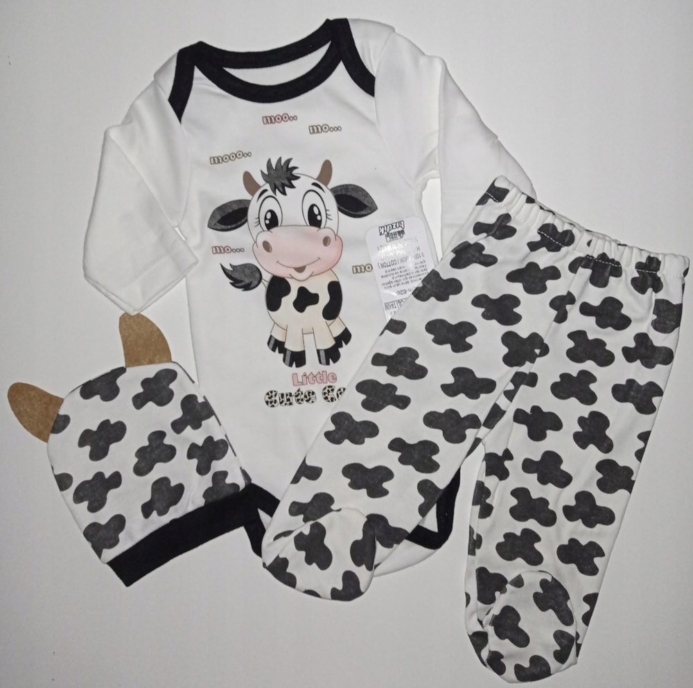Detský komplet - Baby Set Minibird 56 Biela, čierna 3 ks.