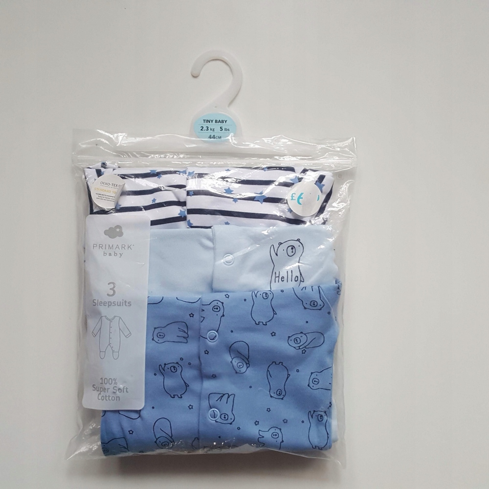 Detské body - Body s dlhým rukávom primark veľkosti 44 pripevnené západkou