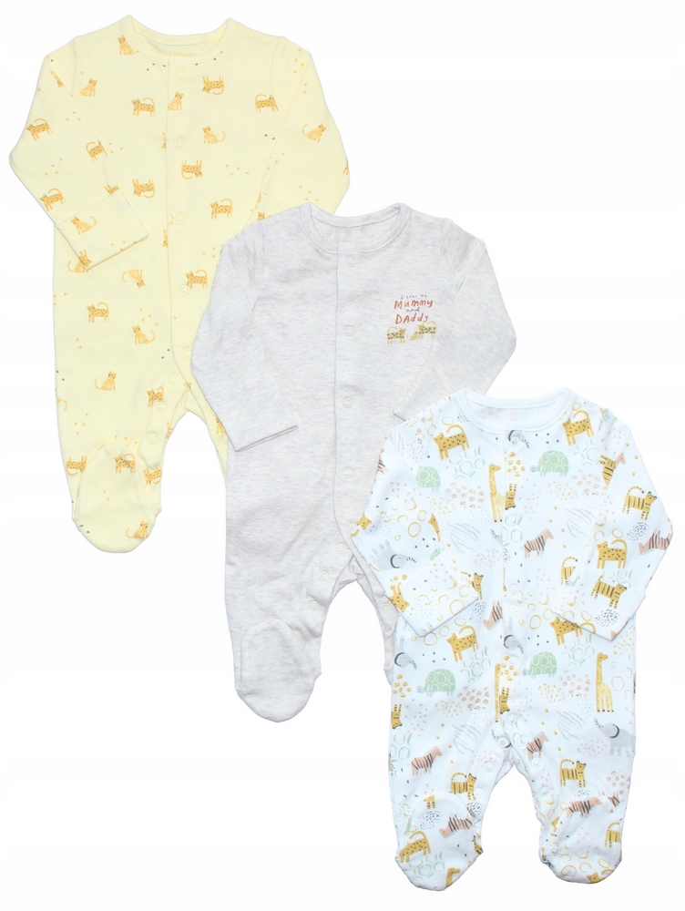 Dojčensky overal - Mothercare 56 overal biely, šedý, žltý