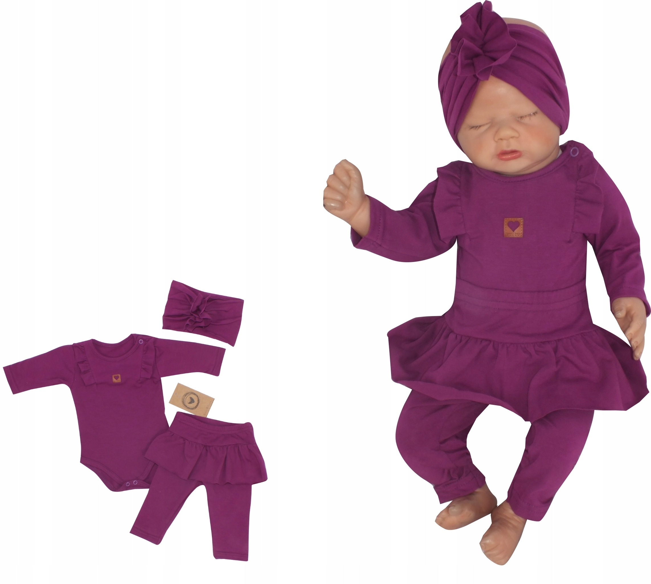 Detský komplet - Baby Set Zyzio a Zuzia 68 Pink 3 PCS.