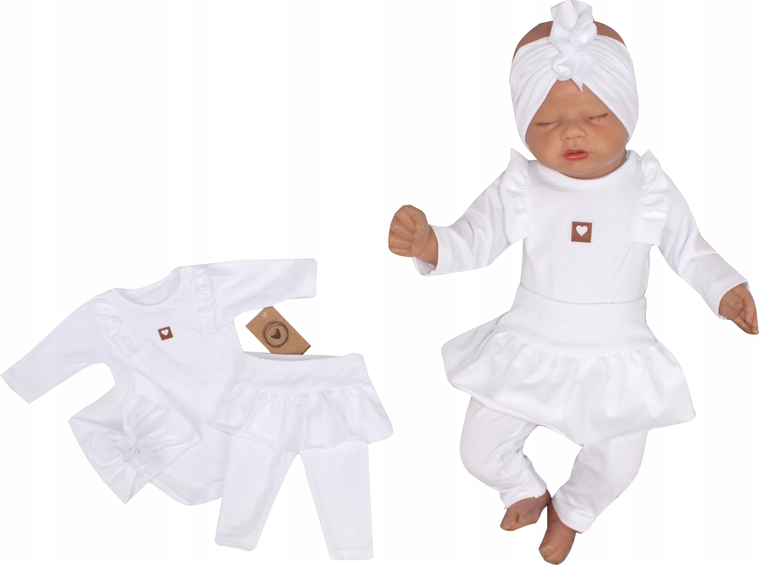 Detský komplet - Baby Set Zyzio a Zuzia 74 Biele 3 ks.