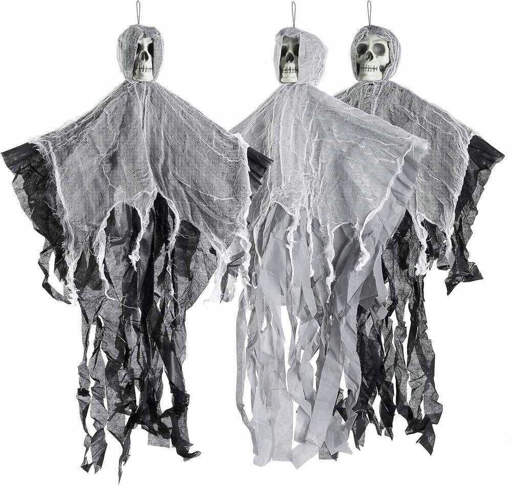 3x KOSTRY ZÁSAJNÉ HALLOWEENSKÉ OZDOBY HALLOWEENSKÉ OZDOBY 90cm