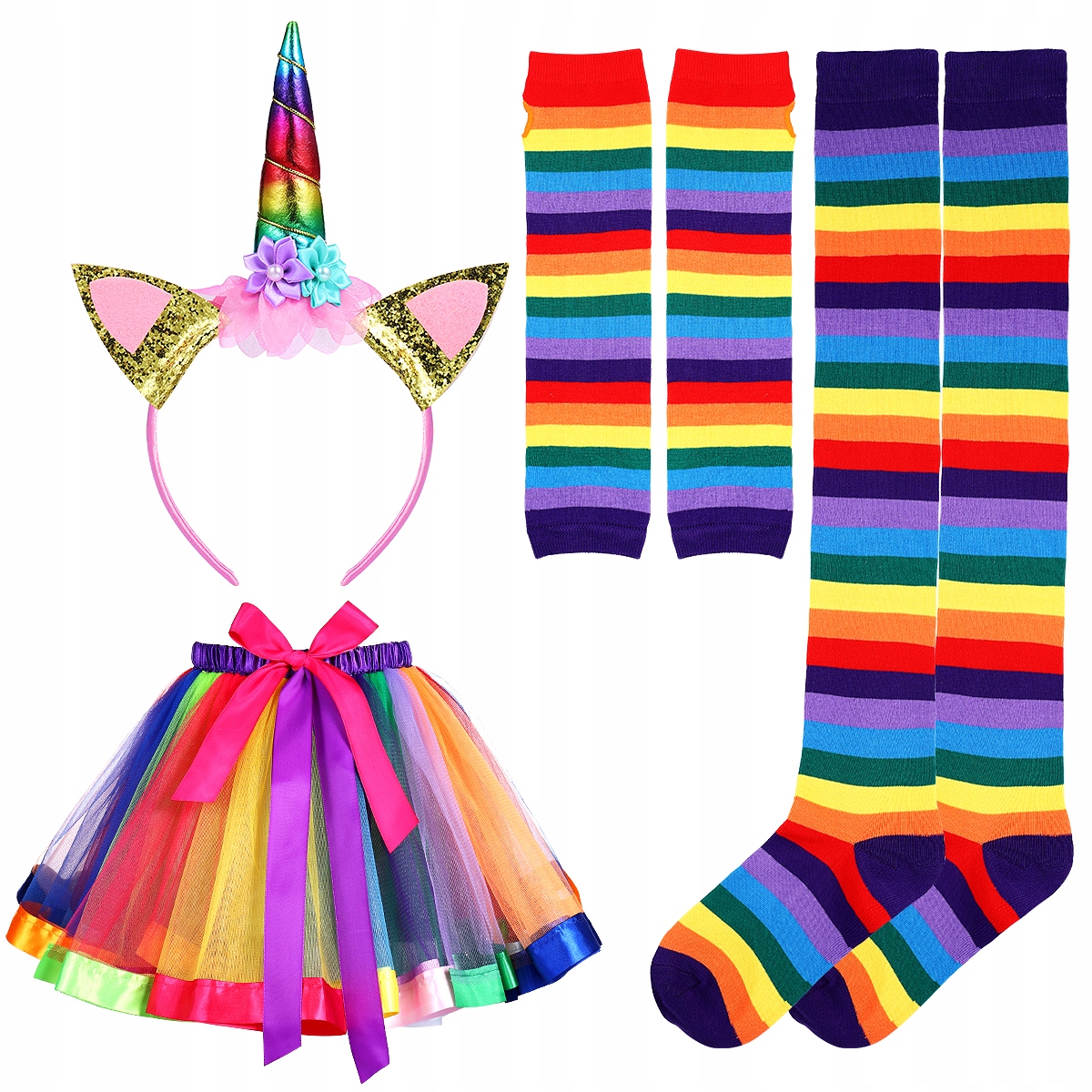 Amosfun Rainbow Tutu obleky guzy šaty sukň