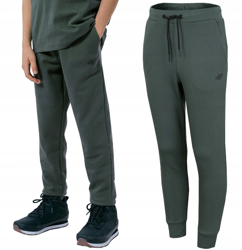 Tepláky 4f 164 khaki, zelená