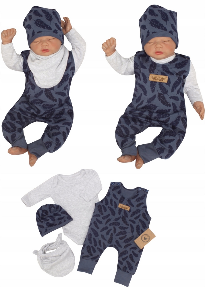 Detský komplet - Baby Set Zyzio & Zuzia 86 Navy Blue, Gray 4 PCS.