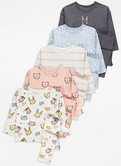 Teplaková súprava - George Children's Tracksuit Veľkosť 122 biela, modrá, ružová, viacnásobná