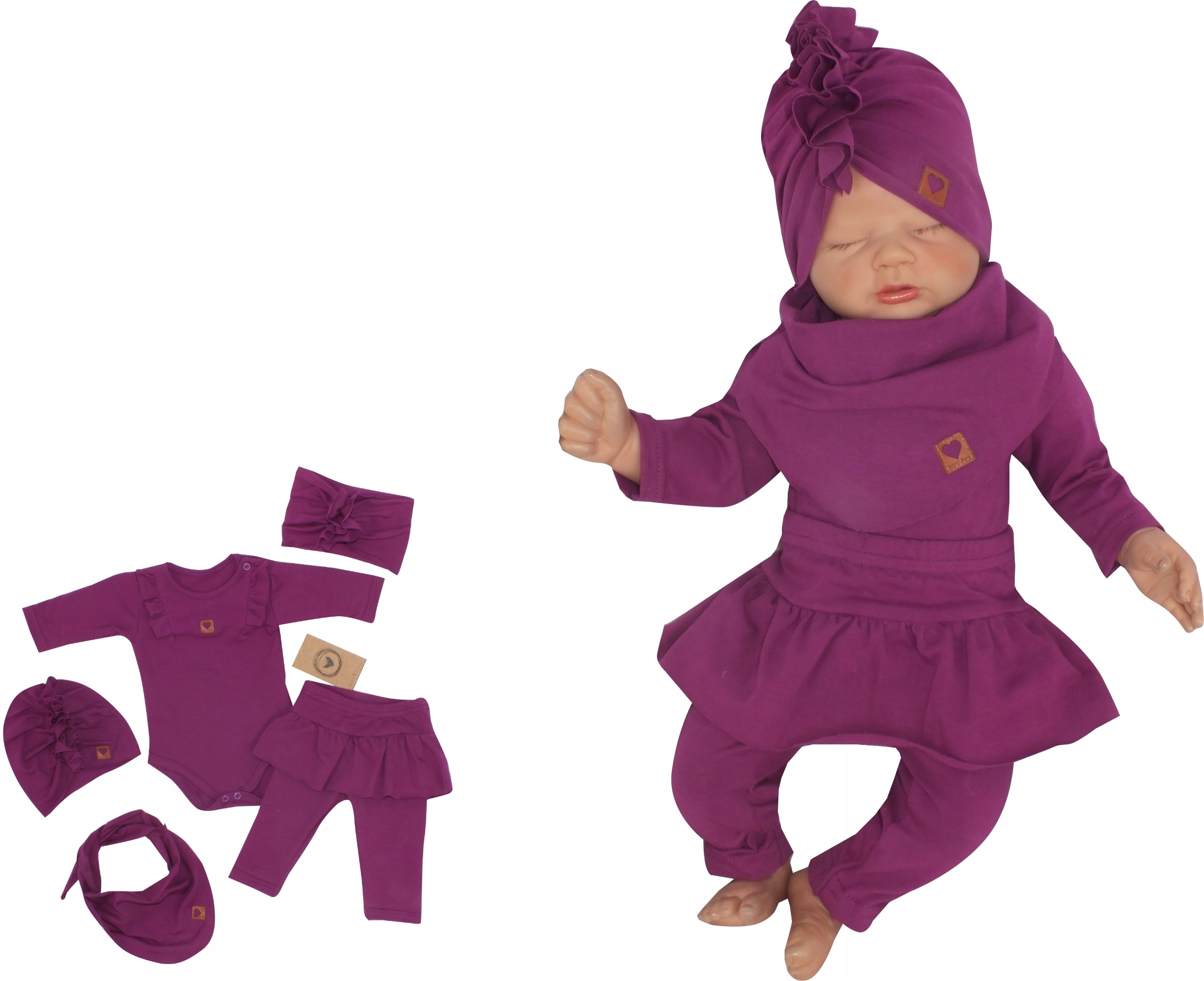 Detský komplet - Detská súprava Zyzio a Zuzia 80 Purple 5 ks.