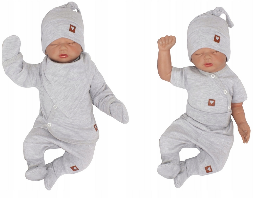 Detský komplet - Baby Set Zyzio a Zuzia 50 Gray 6 ks.