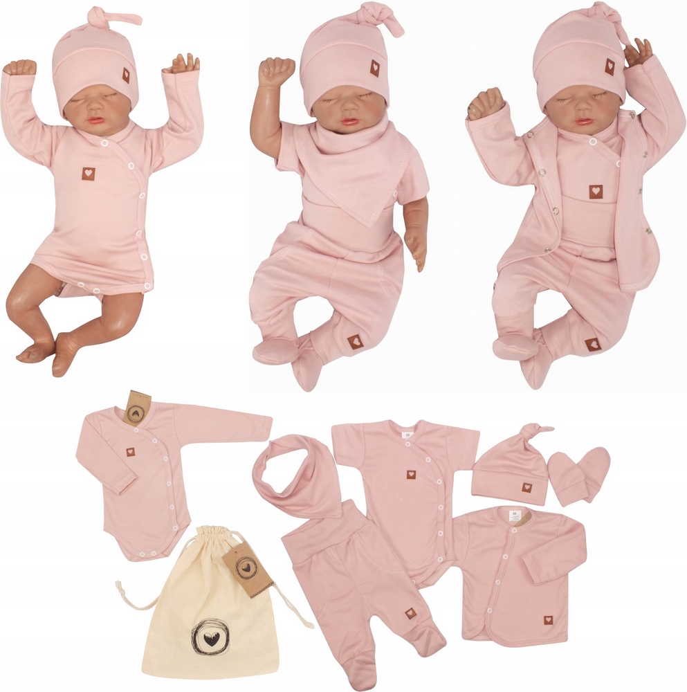 Detský komplet - Baby Set Zyzio a Zuzia 68 Pink 8 ks.