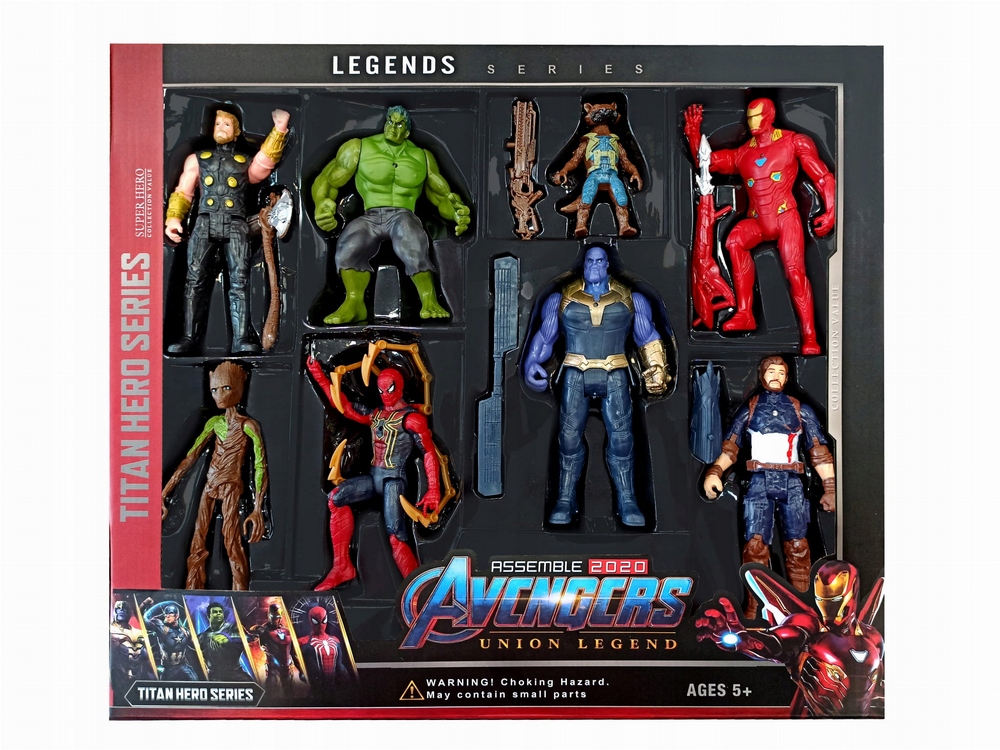 8w1 FIGURKI LED AVENGERS THOR THANOS HULK IRONMAN