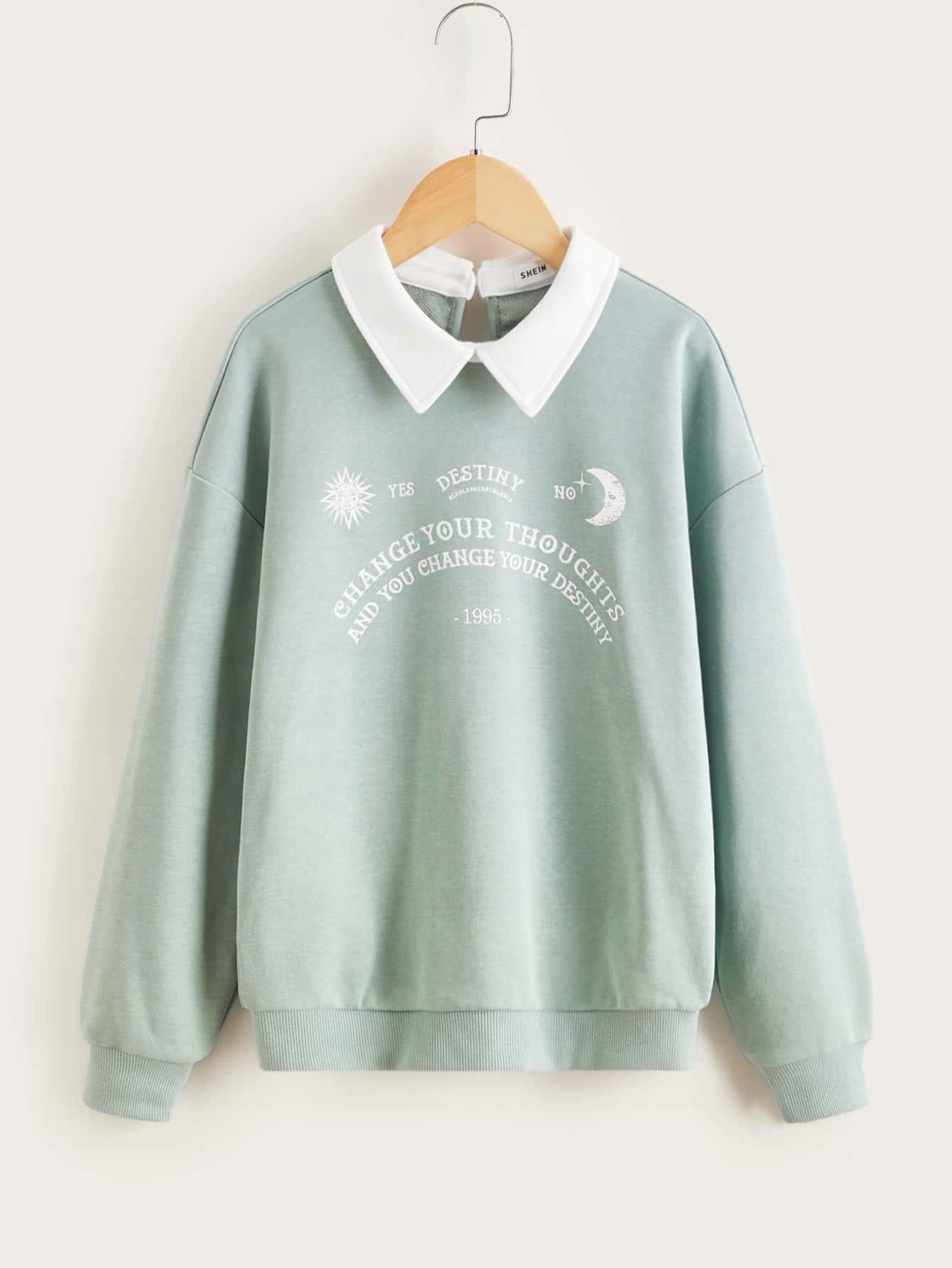 Mikina - A22G014 Mikina Mint Classic Shein 140