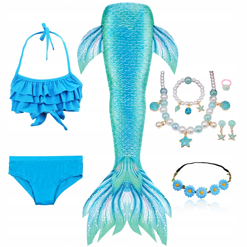 Kostým pre dievča - Ariel Swimwear Morská panna outfit Sireni Tail Panela