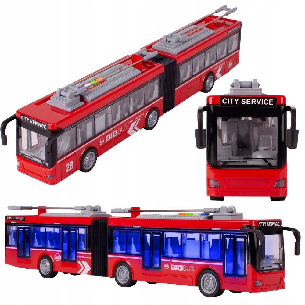 Autobus, električka - Kĺbový zvuk a interaktívna hračka na svetlo autobusu