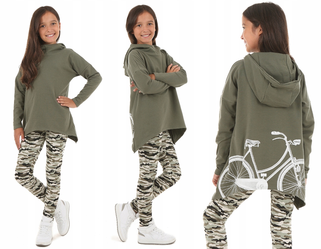 Mikina - Detská mikina veľkosti 140 khaki s dlhým rukávom