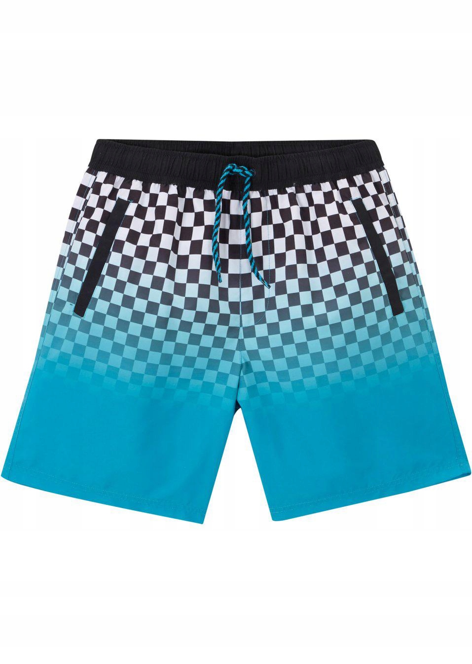 Detské plavky - Bonprix Boxers, 182 biela, čierna, modrá