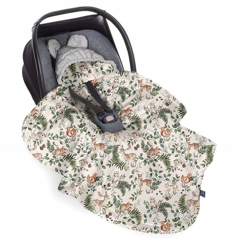 Prikrývka pre babystps zvieratá sivé sedadlo sedadla
