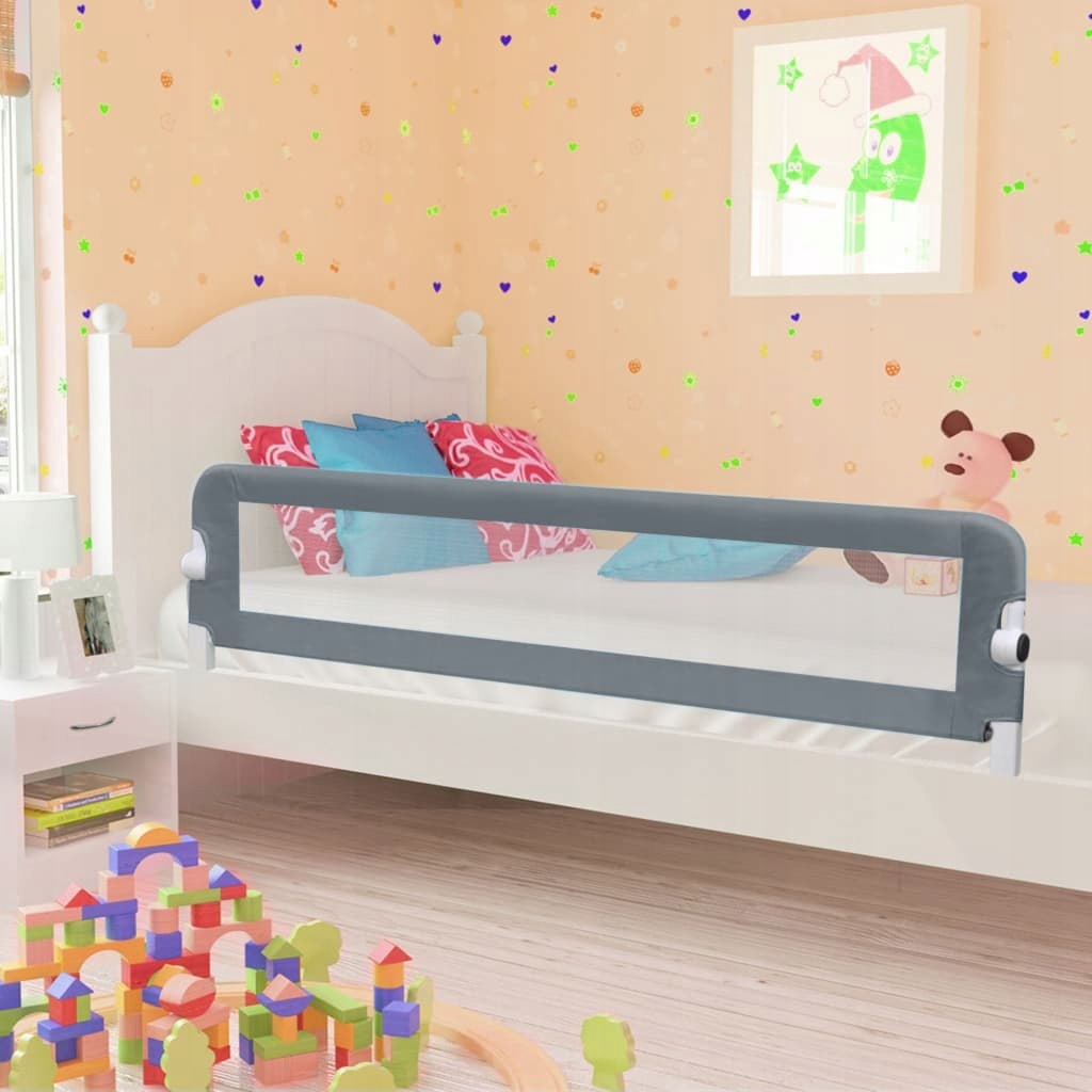 vidaXL Zábradlie do postieľky 180x42 cm Šedá