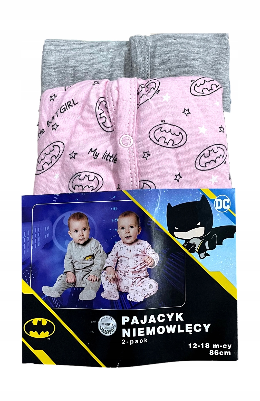 Dojčensky overal - PAJACYK BATGIRL 68 PINK, Šedý, viacnásobný