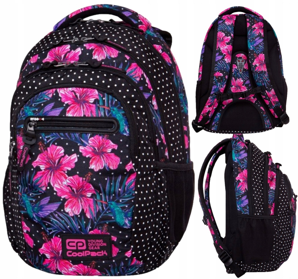Školský batoh pre dievčatá CoolPack College TechBlossoms Hibiscus