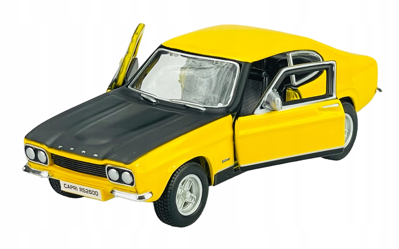 BBURAGO 1970 FORD CAPRI RS2600 ŽLTÝ 1:32 KOV NOVÝ MODEL