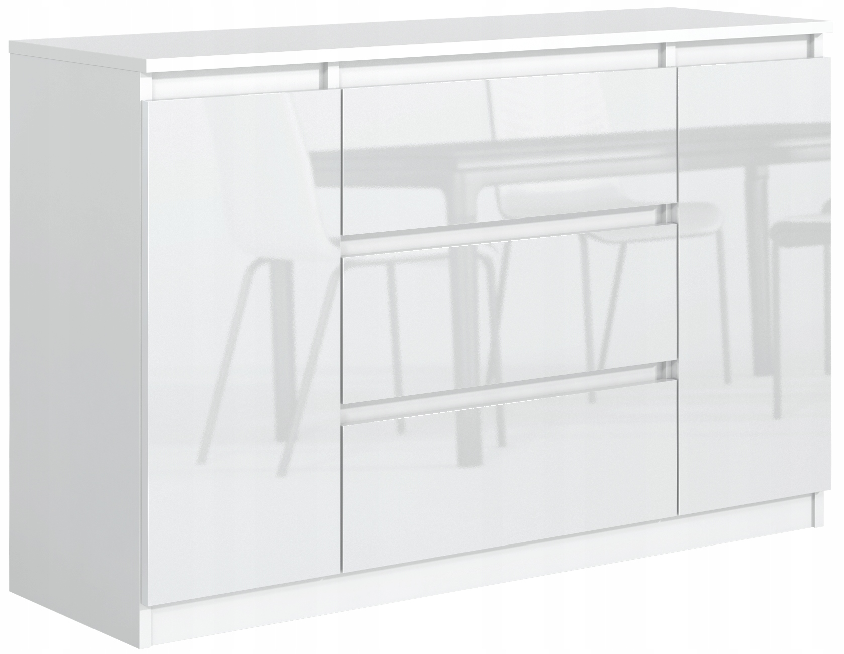 Hrudník zásuviek nábytok Mashater Pole P 120 x 39 x 78 cm biely