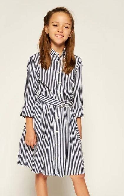 Dievčenské šaty - Trapezoidálne šaty pred Ralph Lauren Polo Knee Veľkosť 158