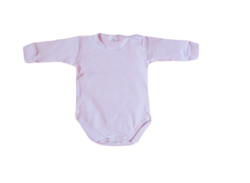 Detské body - Dlhé -sleevede Body Satin Veľkosť 80 pripevnená západkou