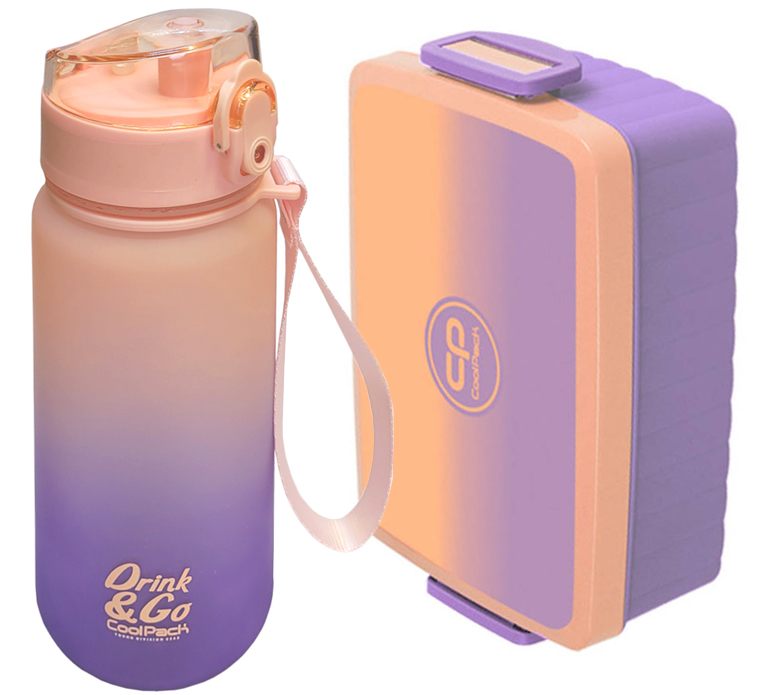 Detský desiatový box, fľaša - 400 ml fľaša na vodu + Raňajky Coolpack Set bez BPA