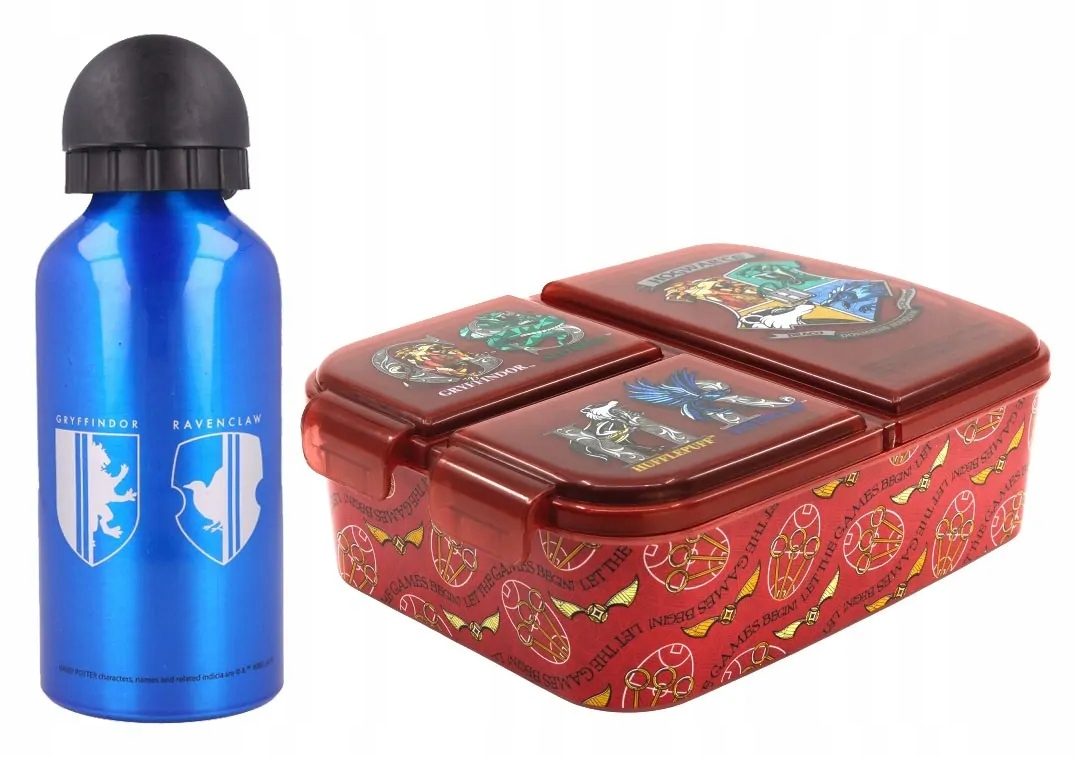 Detský desiatový box, fľaša - Fľaša na vodu Alu + raňajky Harry Potter