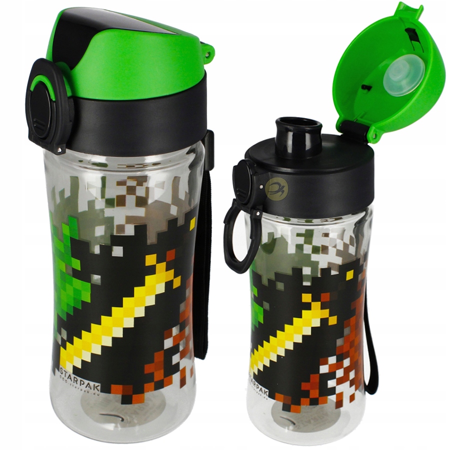 Detský desiatový box, fľaša - Fľaša na fľašu s vodou Pixel Game BPA zadarmo 420 ml