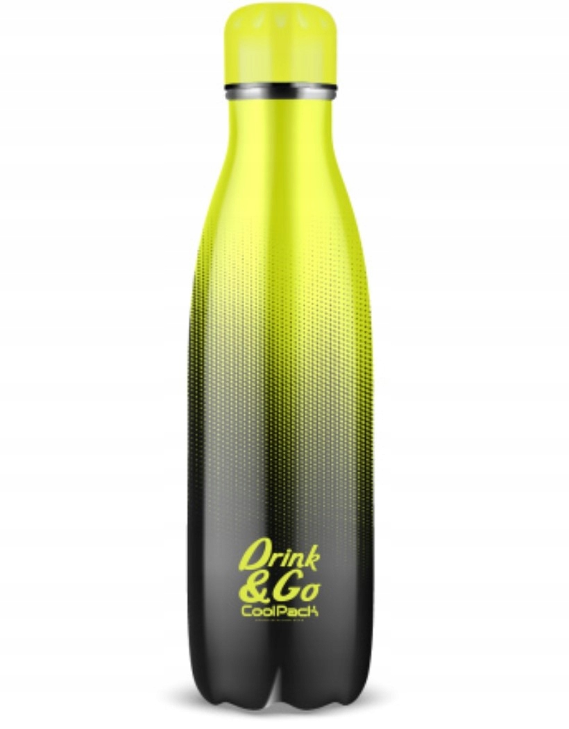 Detský desiatový box, fľaša - Kovová fľaša s vodou 500 ml coolpack gradient citrón