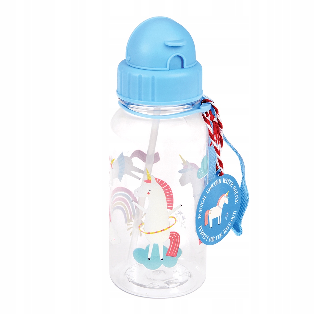 Detský desiatový box, fľaša - Fľaša na vodu so slamkou 500 ML UNICORN REX LONDON