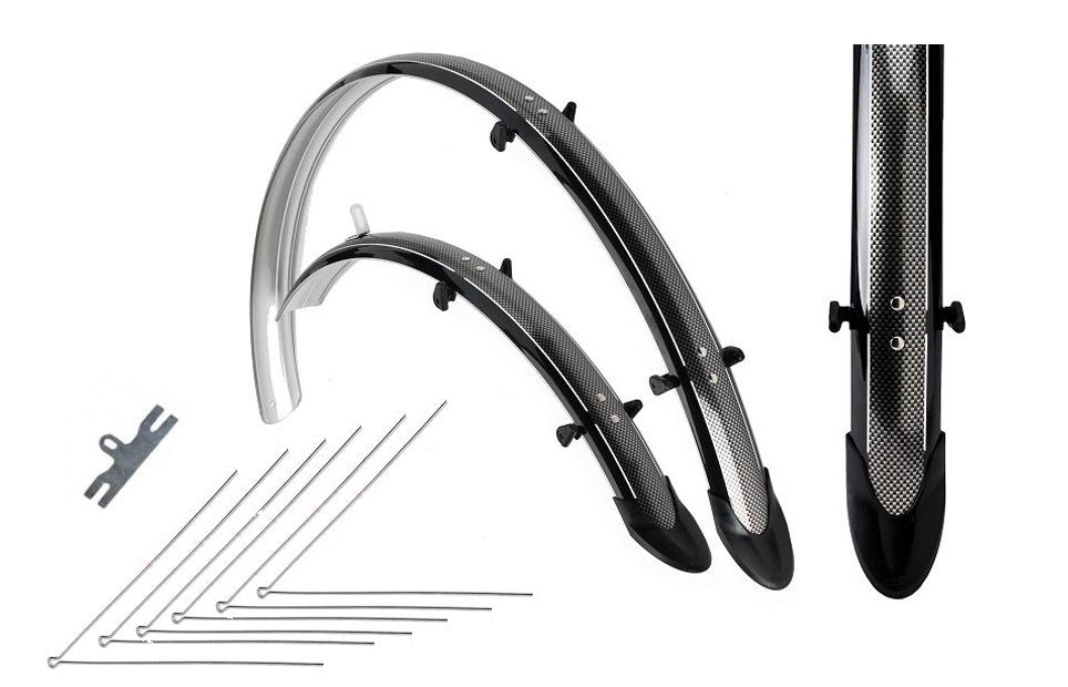 Bicykel Fenders 28 predný zadný čierny uhlík 53 mm