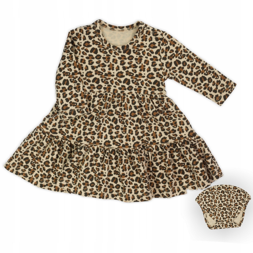 Dievčenské šaty - Bodosukkah v leopardovej tlači 80 Dress Color