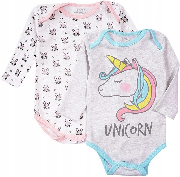 Detské body - Dlhá -sleeved Body Cotton Mini Mama veľkosť 68 pripevnená západkou