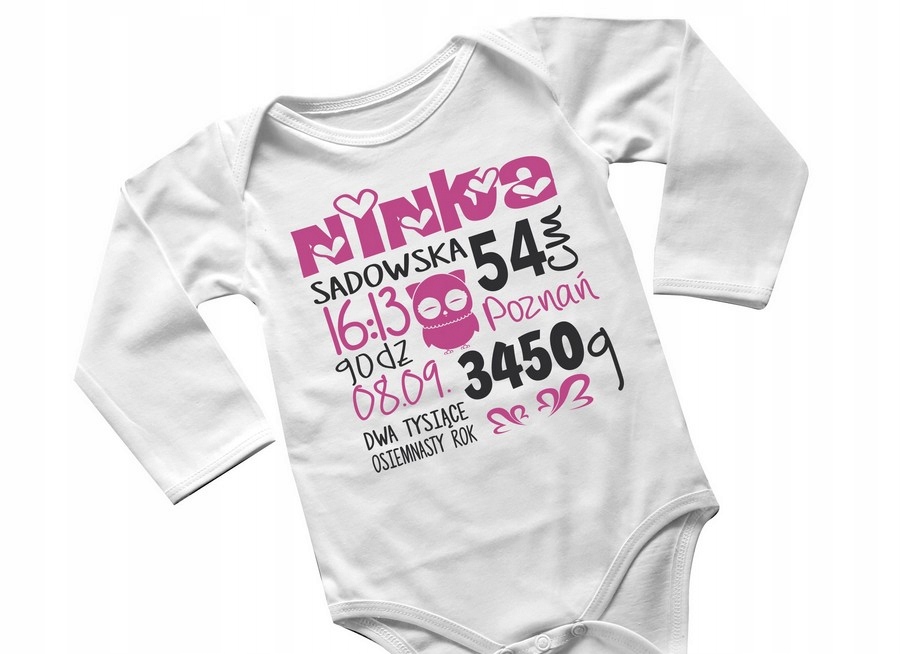 Detské body - Dlhá -sleeved Body Cotton Druqart Veľkosť 68 pripevnená západkou