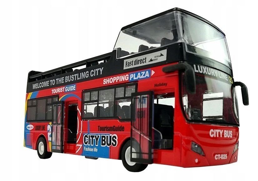 Poschodový mestský autobus SVETLÁ ZVUKY Kovové