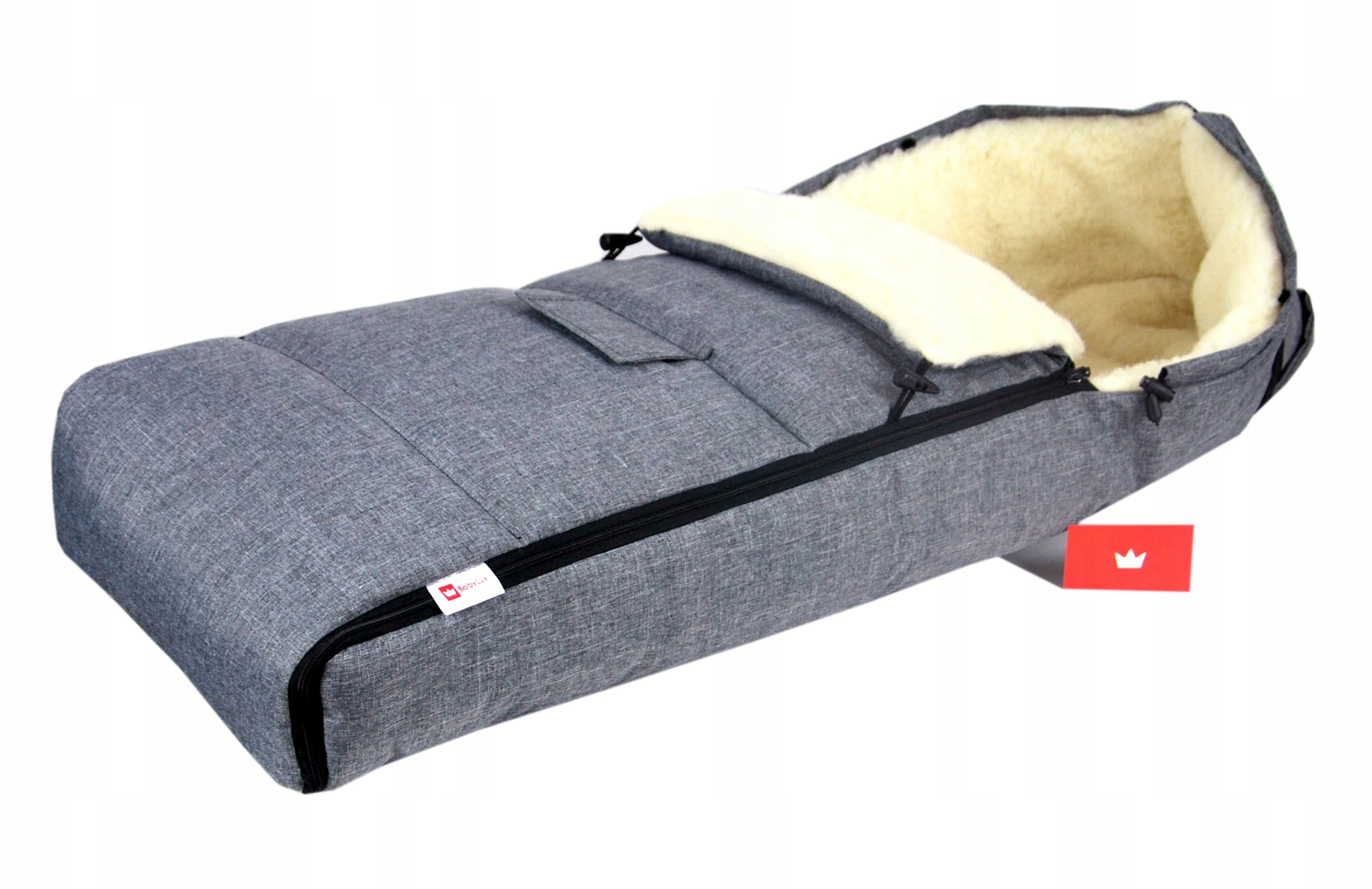 Spací vak do kočíka - BabyLux K15 spacák na vlnu ovčieho vozíka 105 cm n 55