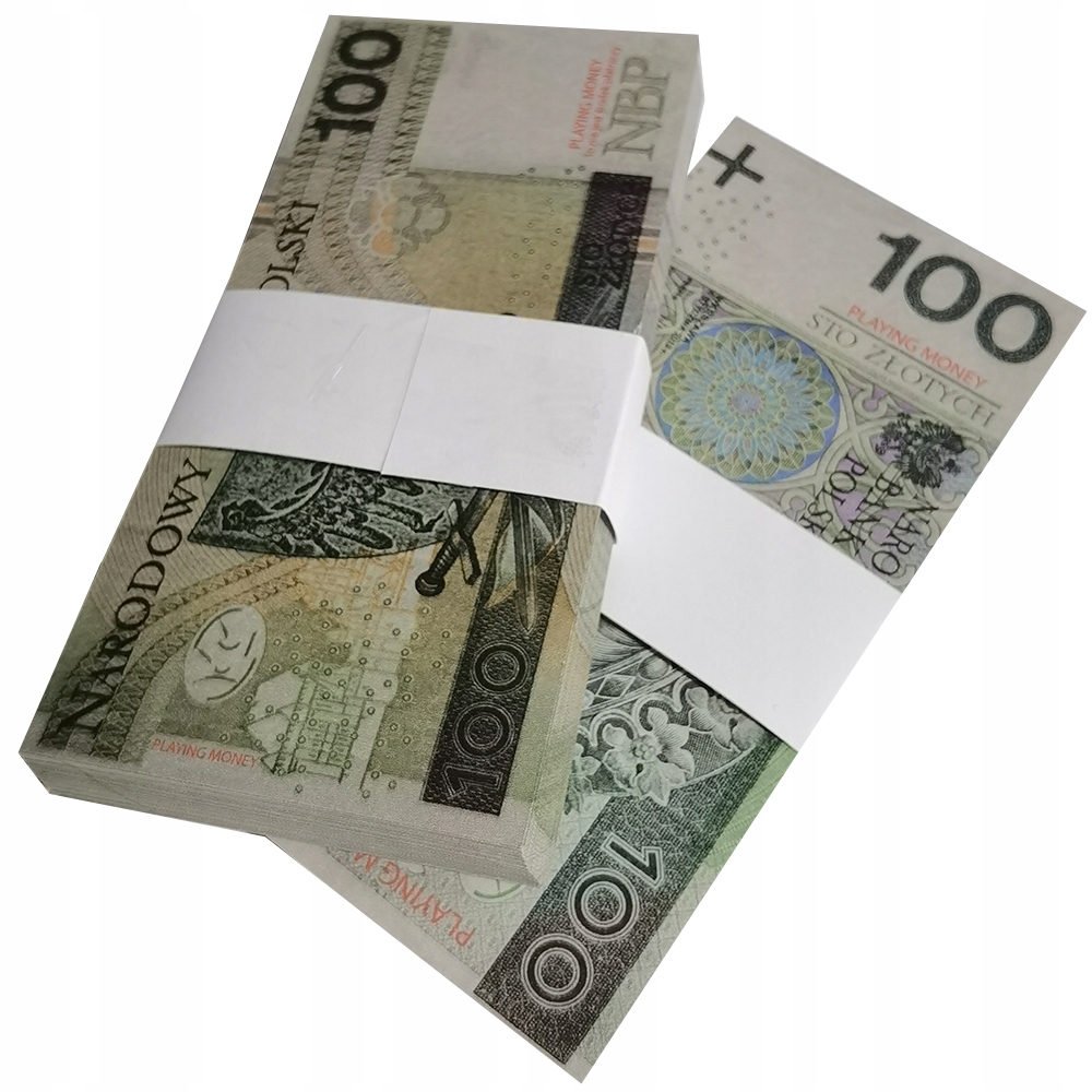 Učebná hračka na počítanie - Banky na hranie a učenie sa 100 Zlotys 100 ks
