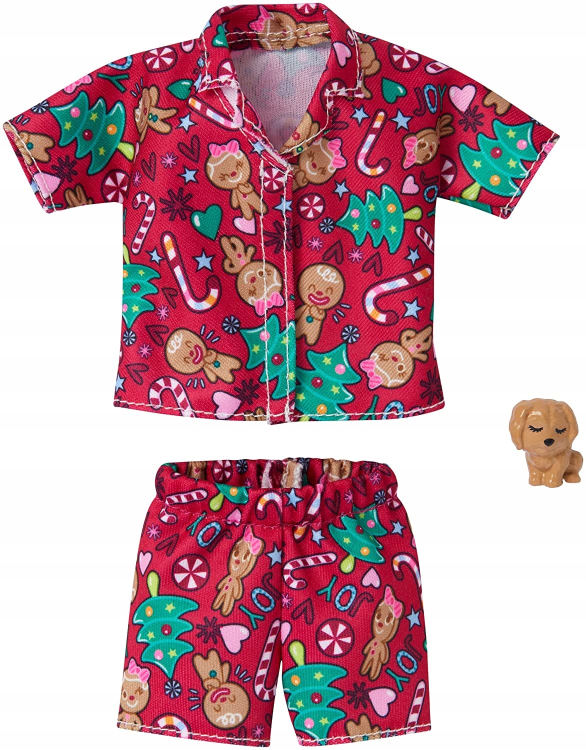 Vianočný outfit Barbie so súpravou psíka, 3 ks.