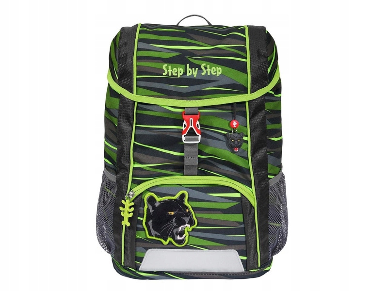 Detský batoh STEP BY STEP Junior Kid Wild Cat Chiko sivozelený